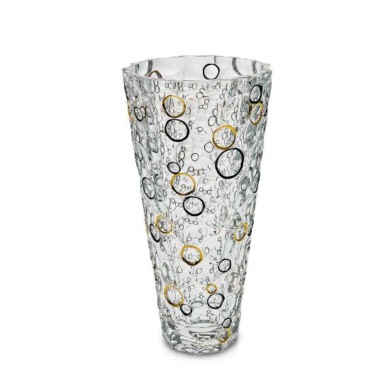 Снимка на Ваза Bohemia 1845 Lisboa Gold and Black Circles H31cm