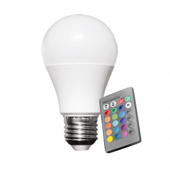 Снимка на LED лампа 9 W A60 E27 RGB+3000 K с дистанционно LIGHTEX