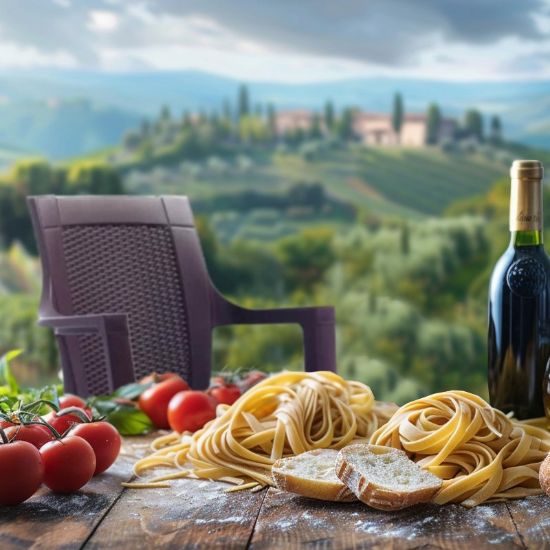 Снимка на Градински стол PVC кафяв Milano MEVSIM